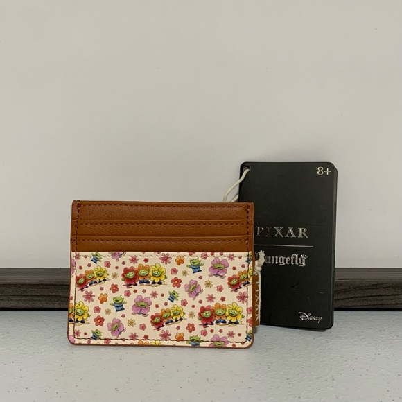 Loungefly Disney Pixar Toy Story Aliens Floral Mini Backpack & Card Holder-New - Picture 9 of 11